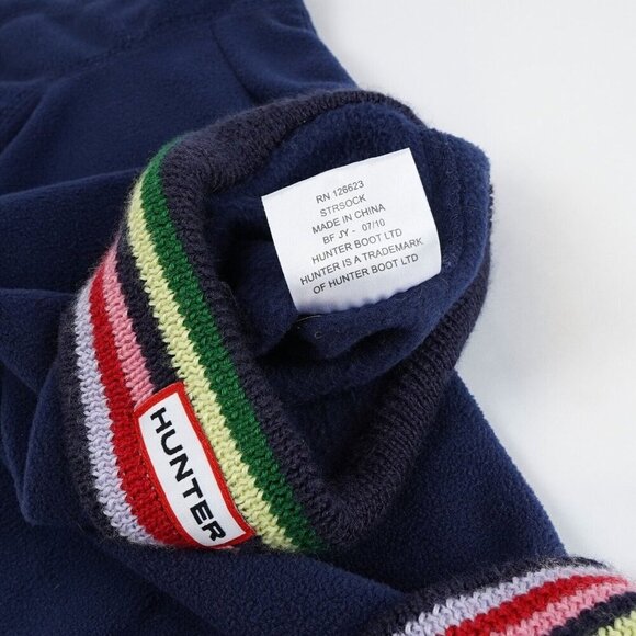 Hunter Navy Fleece Striped Cuff Boot Liner Socks - Size M/L - Picture 4 of 4